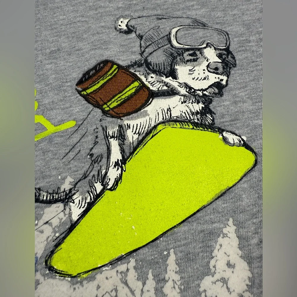 GYMBOREE Toddler Long Sleeve Raglan‎ Graphic Tee 3T Snowboard Dog Winter Outdoor